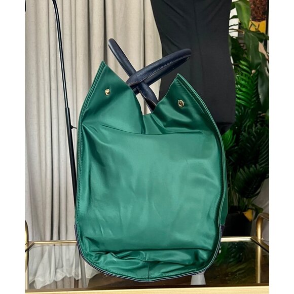 AUTHENTIC TORY BURCH KELLY GREEN AND NAVY CHELSEA SHOULDER BAG/TOTE - Picture 3 of 9
